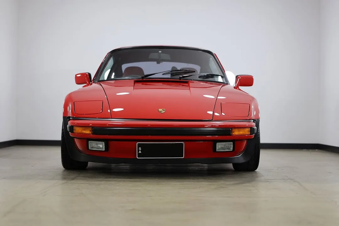 The front of the coated Porsche 930 slant nose